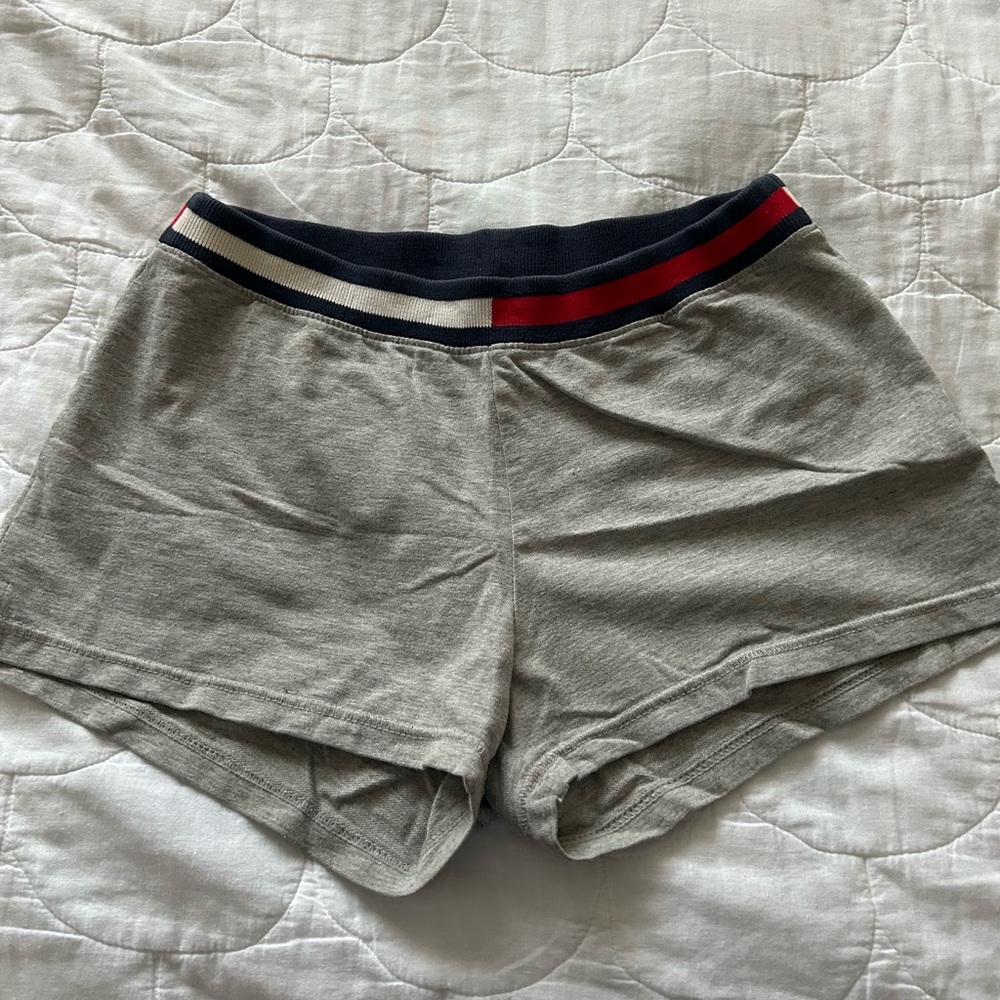 Tommy Hilfiger Gray Athletic Shorts with Striped Waistband